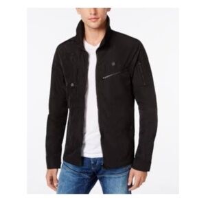 G-Star Raw Timor Biker Full-Zip Overshirt Jacket Black Size Medium EUC